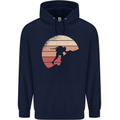 Rock Climber Climbing Mountaineering Childrens Kids Hoodie Navy Blue