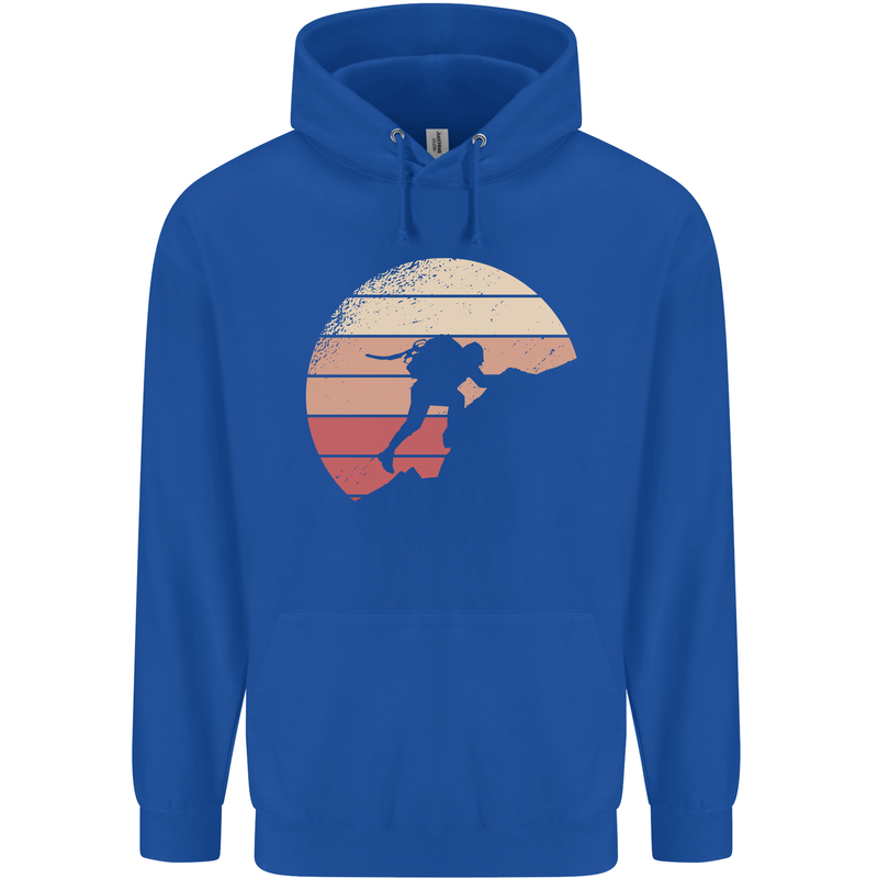 Rock Climber Climbing Mountaineering Childrens Kids Hoodie Royal Blue