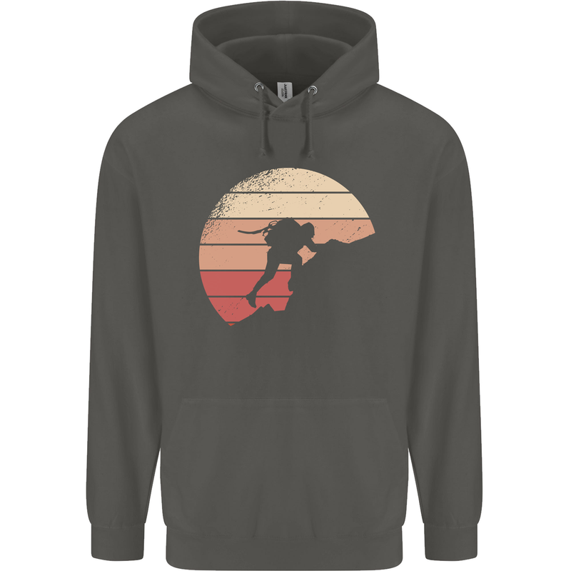 Rock Climber Climbing Mountaineering Childrens Kids Hoodie Storm Grey