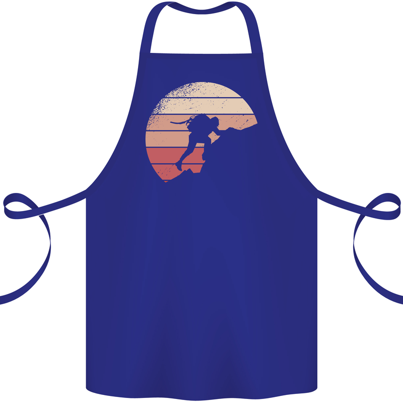 Rock Climber Climbing Mountaineering Cotton Apron 100% Organic Royal Blue