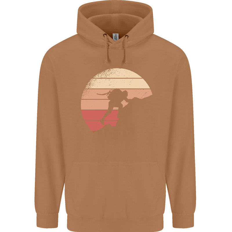 Rock Climber Climbing Mountaineering Mens 80% Cotton Hoodie Caramel Latte