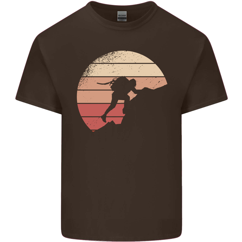 Rock Climber Climbing Mountaineering Mens Cotton T-Shirt Tee Top Dark Chocolate