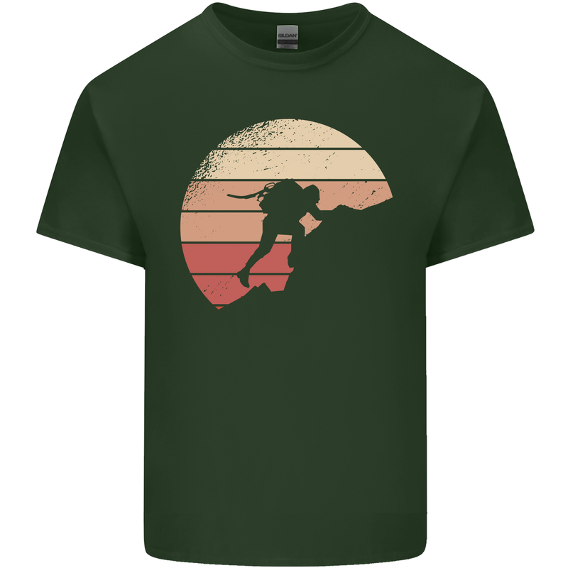 Rock Climber Climbing Mountaineering Mens Cotton T-Shirt Tee Top Forest Green