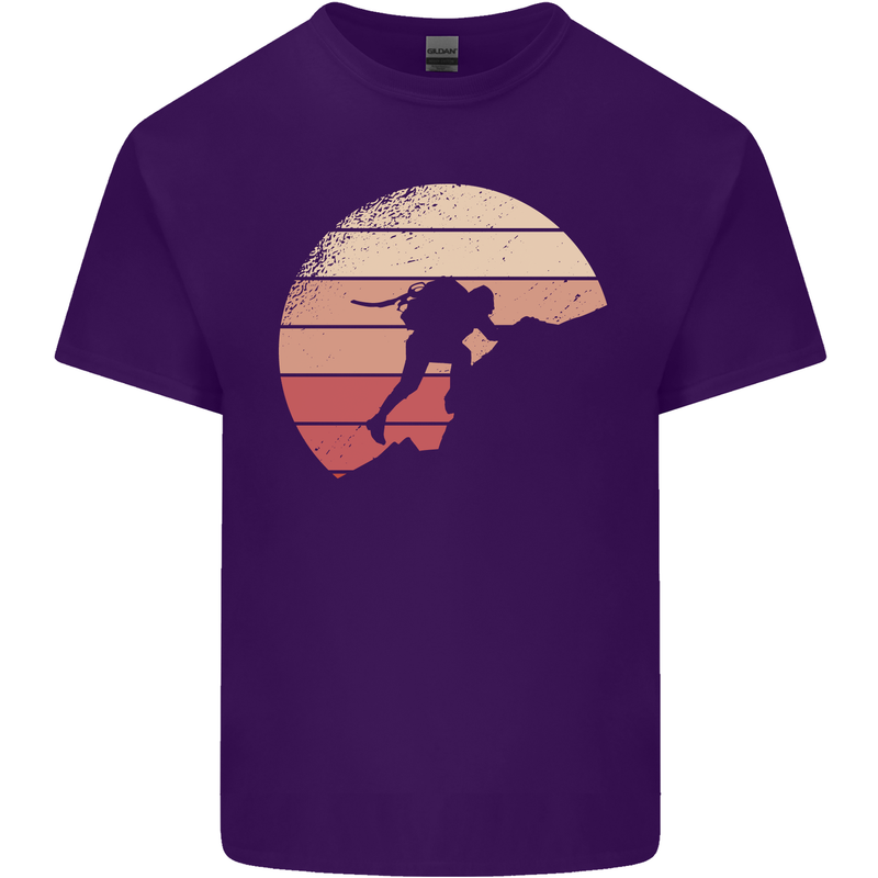 Rock Climber Climbing Mountaineering Mens Cotton T-Shirt Tee Top Purple