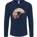 Rock Climber Climbing Mountaineering Mens Long Sleeve T-Shirt Navy Blue