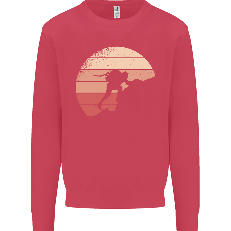 Rock Climber Climbing Mountaineering Mens Sweatshirt Jumper Heliconia