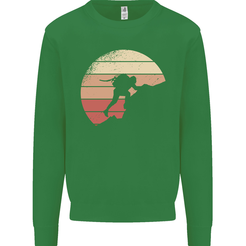 Rock Climber Climbing Mountaineering Mens Sweatshirt Jumper Irish Green