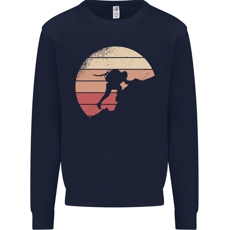 Rock Climber Climbing Mountaineering Mens Sweatshirt Jumper Navy Blue