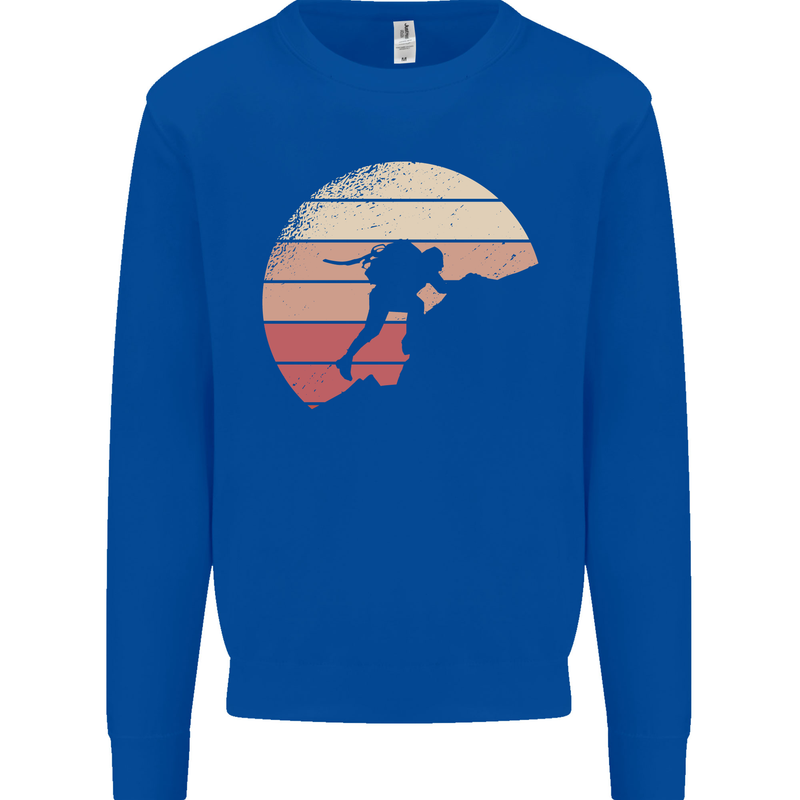 Rock Climber Climbing Mountaineering Mens Sweatshirt Jumper Royal Blue