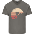 Rock Climber Climbing Mountaineering Mens V-Neck Cotton T-Shirt Charcoal