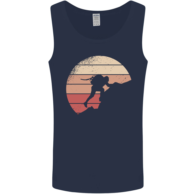 Rock Climber Climbing Mountaineering Mens Vest Tank Top Navy Blue