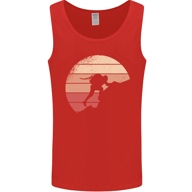 Rock Climber Climbing Mountaineering Mens Vest Tank Top Red