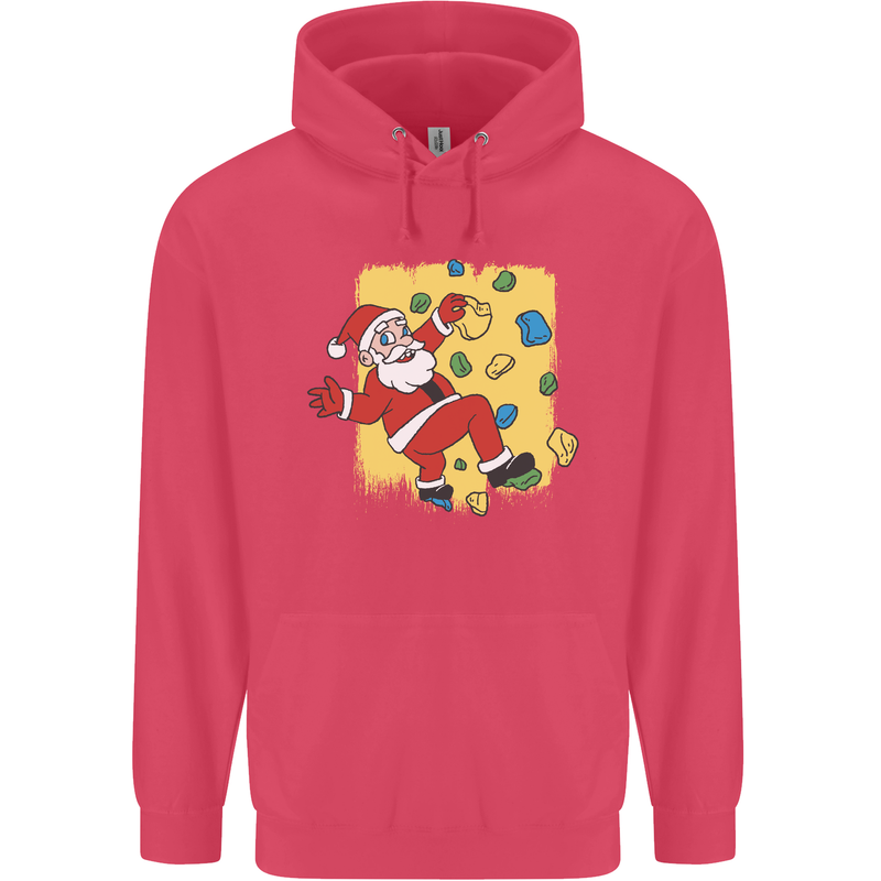 Rock Climbing Santa Funny Christmas Climber Childrens Kids Hoodie Heliconia