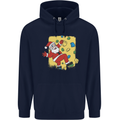 Rock Climbing Santa Funny Christmas Climber Childrens Kids Hoodie Navy Blue