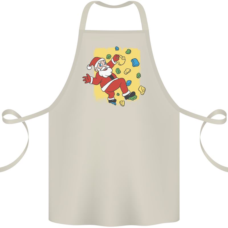 Rock Climbing Santa Funny Christmas Climber Cotton Apron 100% Organic Natural