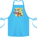 Rock Climbing Santa Funny Christmas Climber Cotton Apron 100% Organic Turquoise