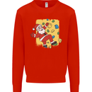 Rock Climbing Santa Funny Christmas Climber Kids Sweatshirt Jumper Bright Red