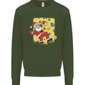 Rock Climbing Santa Funny Christmas Climber Kids Sweatshirt Jumper Forest Green