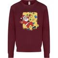 Rock Climbing Santa Funny Christmas Climber Kids Sweatshirt Jumper Maroon