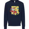 Rock Climbing Santa Funny Christmas Climber Kids Sweatshirt Jumper Navy Blue