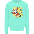 Rock Climbing Santa Funny Christmas Climber Kids Sweatshirt Jumper Peppermint