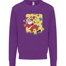 Rock Climbing Santa Funny Christmas Climber Kids Sweatshirt Jumper Purple