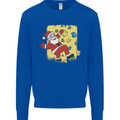 Rock Climbing Santa Funny Christmas Climber Kids Sweatshirt Jumper Royal Blue