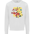 Rock Climbing Santa Funny Christmas Climber Kids Sweatshirt Jumper White