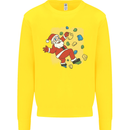 Rock Climbing Santa Funny Christmas Climber Kids Sweatshirt Jumper Yellow