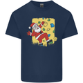 Rock Climbing Santa Funny Christmas Climber Kids T-Shirt Childrens Navy Blue