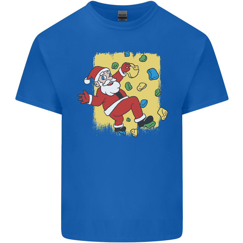 Rock Climbing Santa Funny Christmas Climber Kids T-Shirt Childrens Royal Blue