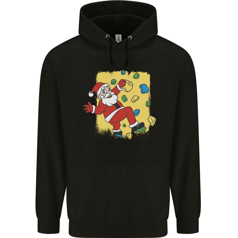Rock Climbing Santa Funny Christmas Climber Mens 80% Cotton Hoodie Black