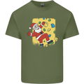 Rock Climbing Santa Funny Christmas Climber Mens Cotton T-Shirt Tee Top Military Green