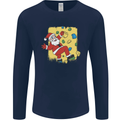 Rock Climbing Santa Funny Christmas Climber Mens Long Sleeve T-Shirt Navy Blue