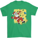 Rock Climbing Santa Funny Christmas Climber Mens T-Shirt 100% Cotton Irish Green