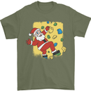 Rock Climbing Santa Funny Christmas Climber Mens T-Shirt 100% Cotton Military Green
