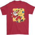 Rock Climbing Santa Funny Christmas Climber Mens T-Shirt 100% Cotton Red