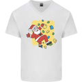 Rock Climbing Santa Funny Christmas Climber Mens V-Neck Cotton T-Shirt White