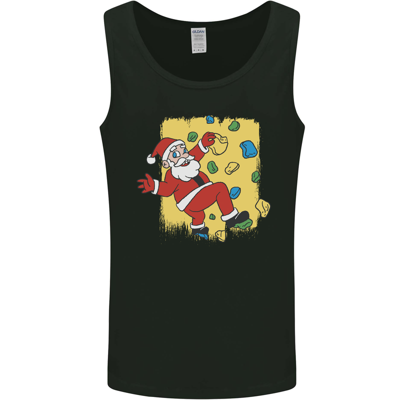 Rock Climbing Santa Funny Christmas Climber Mens Vest Tank Top Black