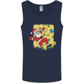 Rock Climbing Santa Funny Christmas Climber Mens Vest Tank Top Navy Blue