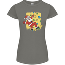 Rock Climbing Santa Funny Christmas Climber Womens Petite Cut T-Shirt Charcoal