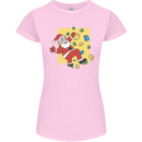 Rock Climbing Santa Funny Christmas Climber Womens Petite Cut T-Shirt Light Pink
