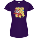 Rock Climbing Santa Funny Christmas Climber Womens Petite Cut T-Shirt Purple