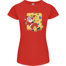 Rock Climbing Santa Funny Christmas Climber Womens Petite Cut T-Shirt Red