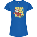 Rock Climbing Santa Funny Christmas Climber Womens Petite Cut T-Shirt Royal Blue