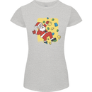 Rock Climbing Santa Funny Christmas Climber Womens Petite Cut T-Shirt Sports Grey