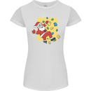 Rock Climbing Santa Funny Christmas Climber Womens Petite Cut T-Shirt White
