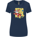 Rock Climbing Santa Funny Christmas Climber Womens Wider Cut T-Shirt Navy Blue