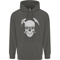 Rock Climbing Skull Mountain Climber Childrens Kids Hoodie Storm Grey