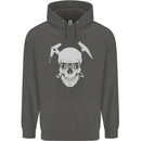 Rock Climbing Skull Mountain Climber Childrens Kids Hoodie Storm Grey
